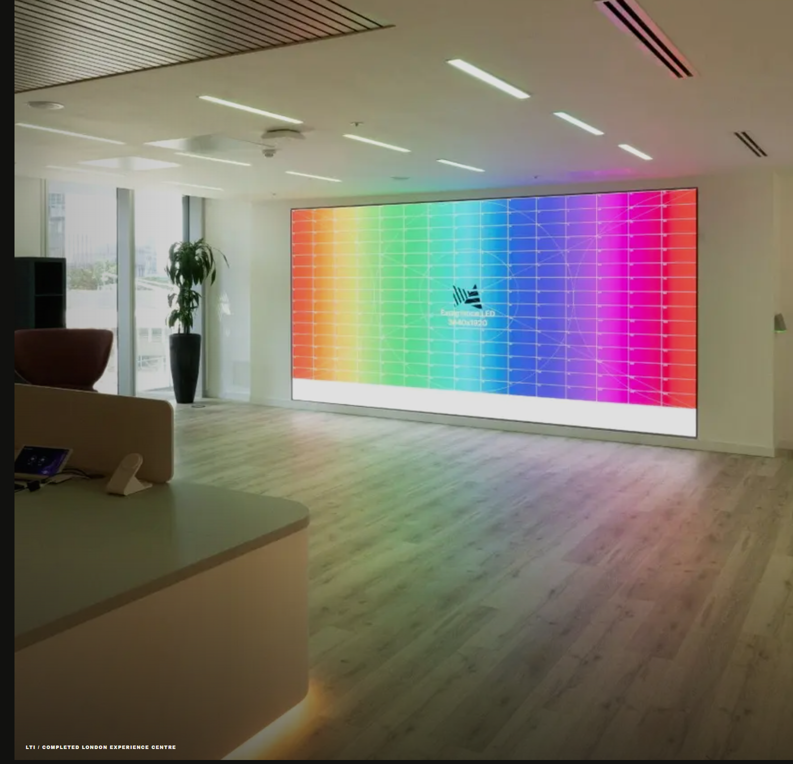 Built LTI Mindtree experience space with integrated interactive media wall